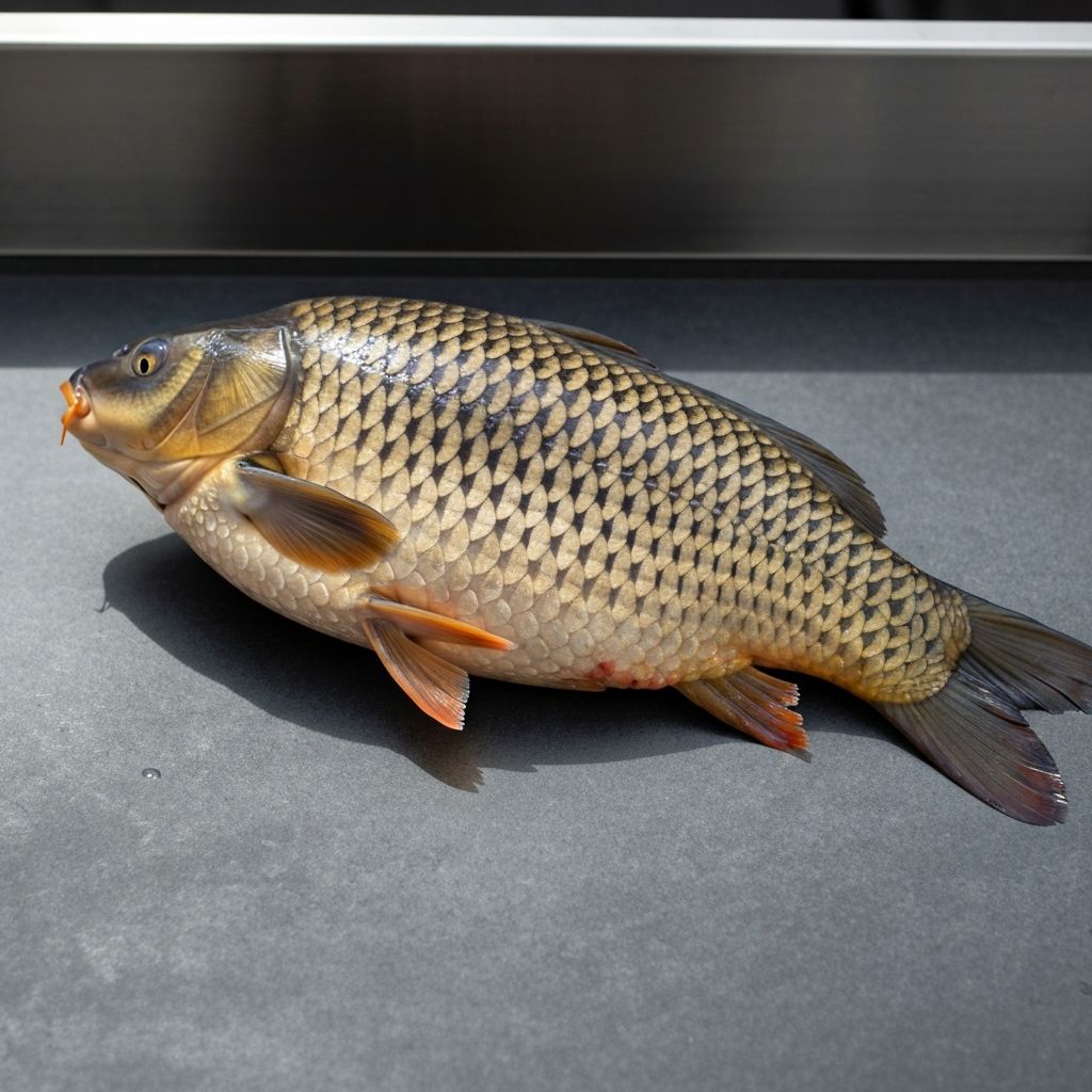 Carp fish on a display